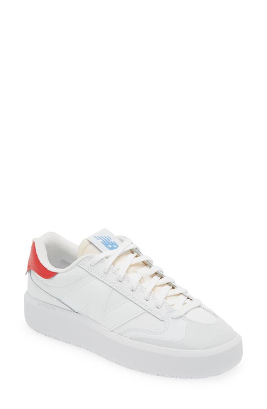 New Balance Ct302 Sneaker In White/ True Red