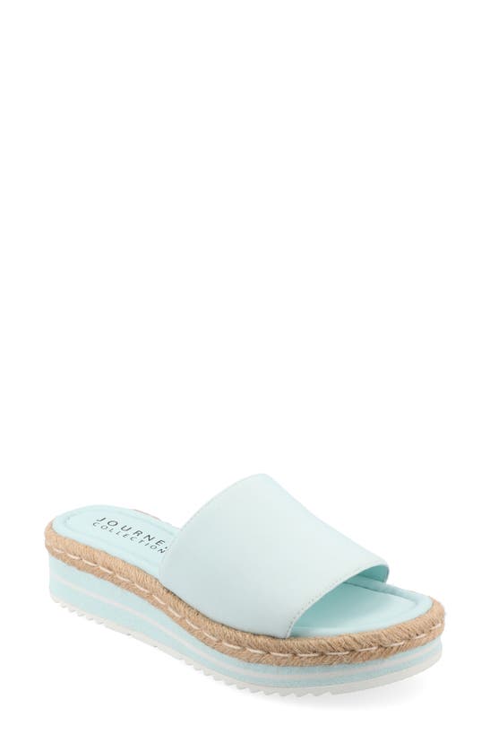 Shop Journee Collection Rosey Wedge Sandal In Blue