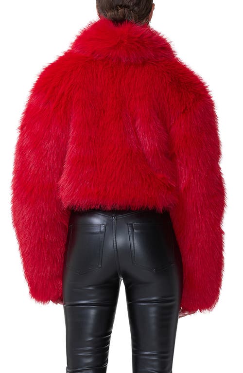 Shop Afrm Stephanie Faux Fur Jacket In Barbados Cherry