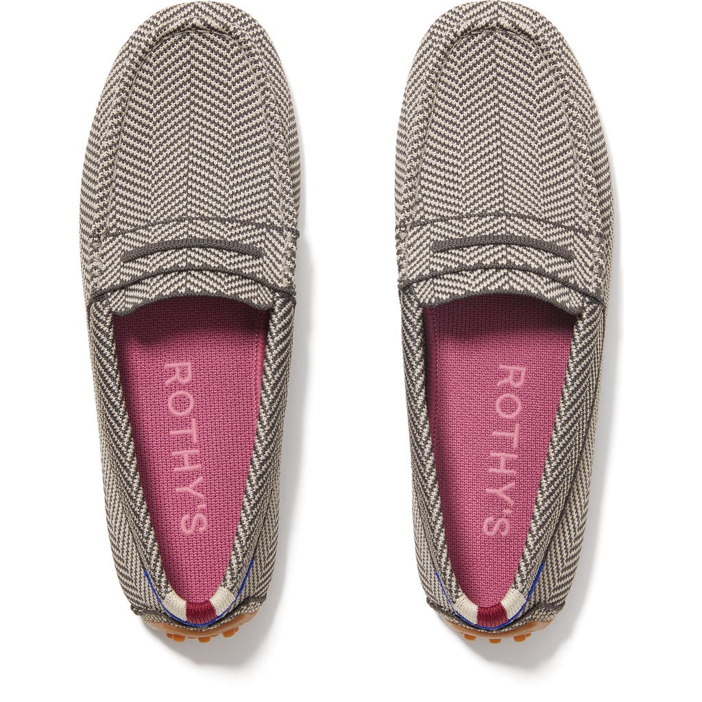 Rothys The Driver In Grey/neutral In Iron Herringbone