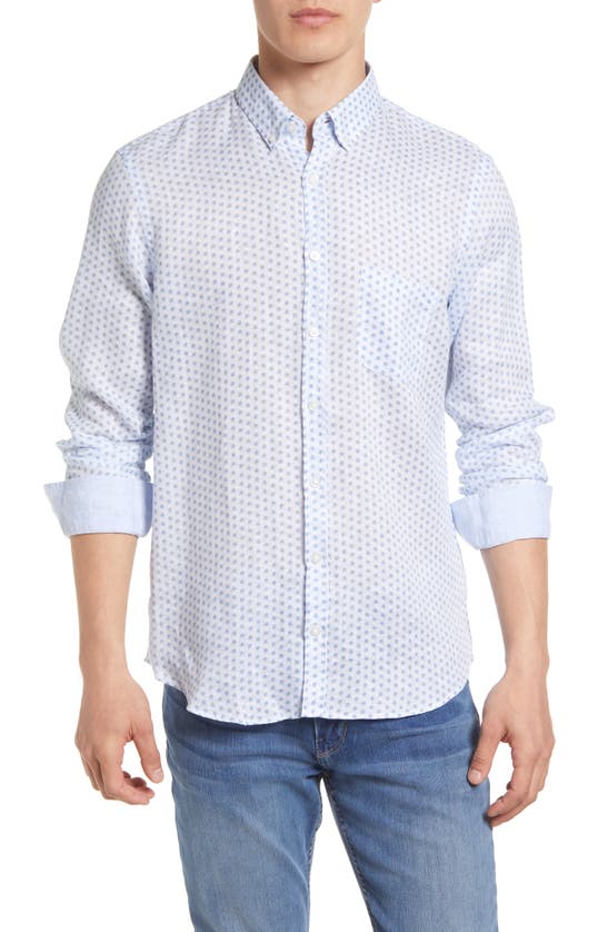 Brax Daniel Snowflake Button-down Shirt In Frozen