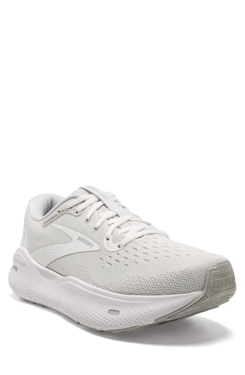 Ghost Max Running Shoe in White/Oyster/Metallic Silver