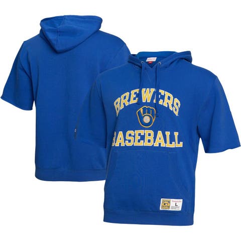 Men's Mitchell & Ness Royal Milwaukee Brewers Fusion Fleece