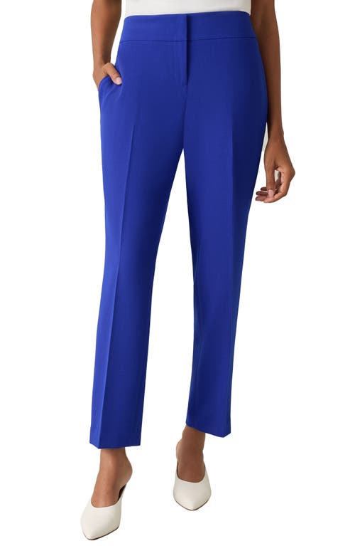 Shop Kasper Hidden Fly Front Taffeta Pants In Royal Signature