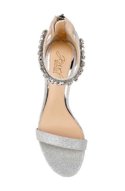 Jewel Badgley Mischka Catalina Ankle Strap Sandal In Silver