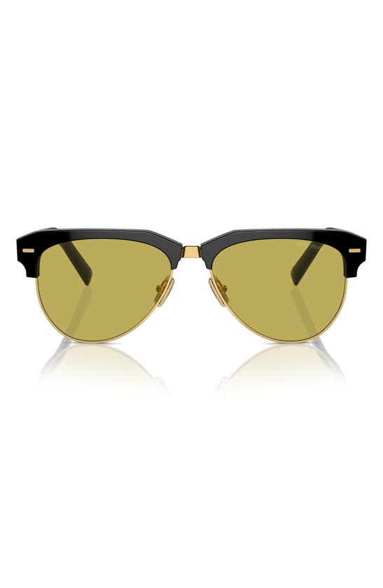 Miu Miu Womens Black Mu 09zs Pilot-frame Acetate Sunglasses In Black