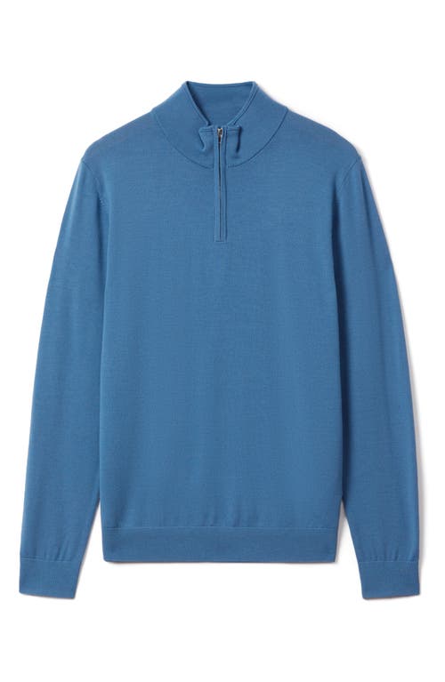 Shop Reiss Blackhall Wool Quarter Zip Sweater In Marine Blue