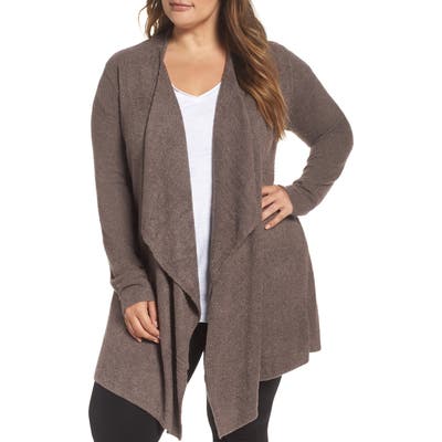 Plus Size Barefoot Dreams Cozychic Lite Calypso Wrap Cardigan, Brown (Plus Size) (Nordstrom Exclusive)