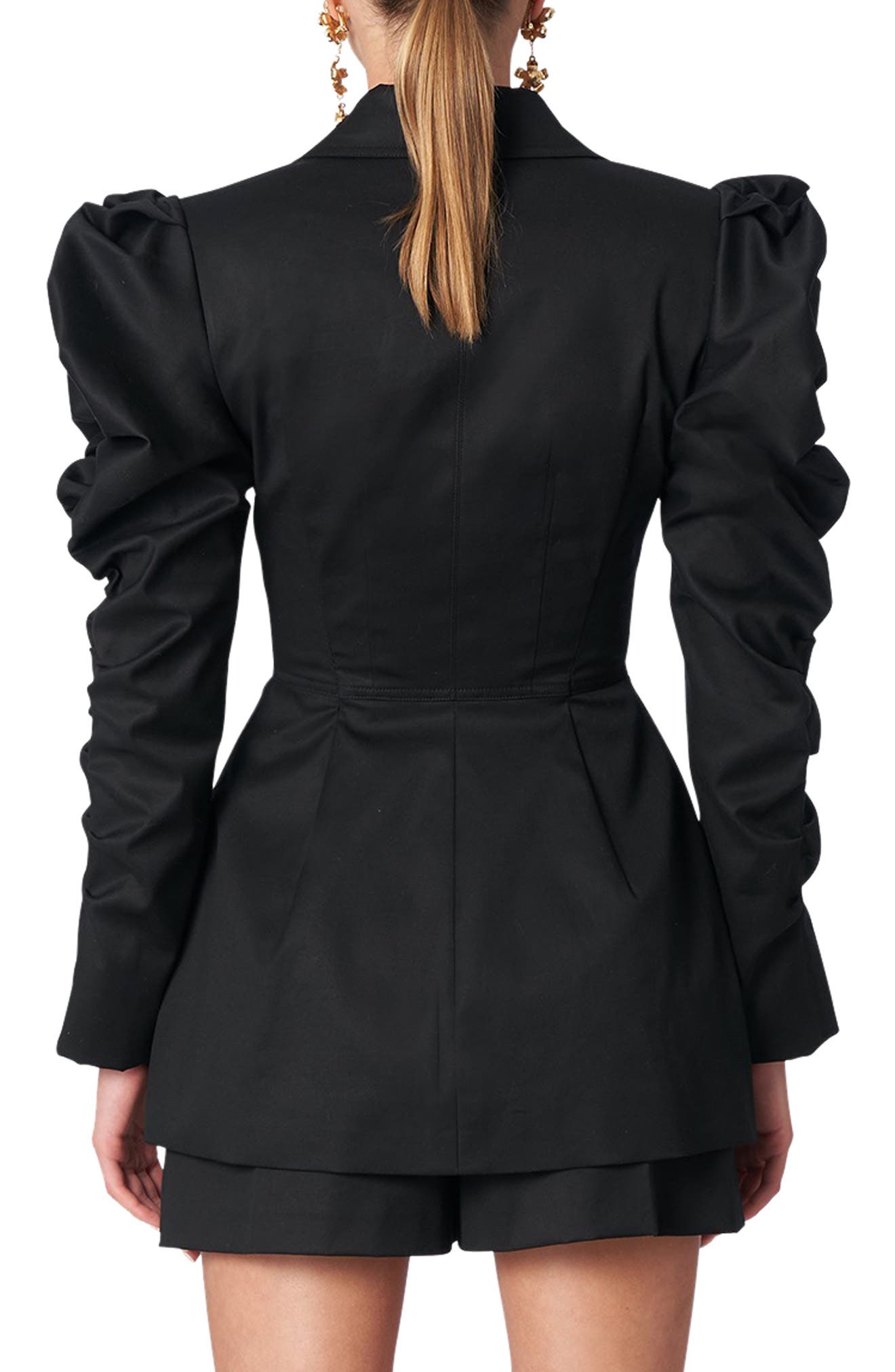 black puff sleeve jacket