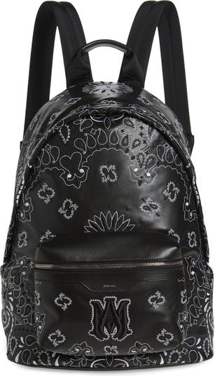 AMIRI Bandana Embroidery Leather Backpack