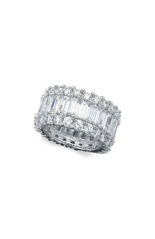 Cubic Zirconia Baguette Eternity Ring in Platinum
