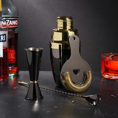 Viski Two Toned Barware Set In Black