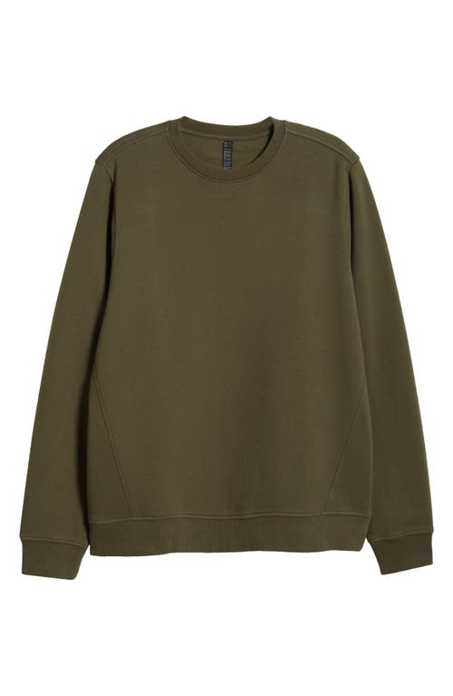 Shop Zella Cloud Fleece Sweatshirt In Olive Night