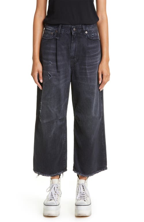 R13 Crop Rigid Wide Leg Jeans in Jake Black