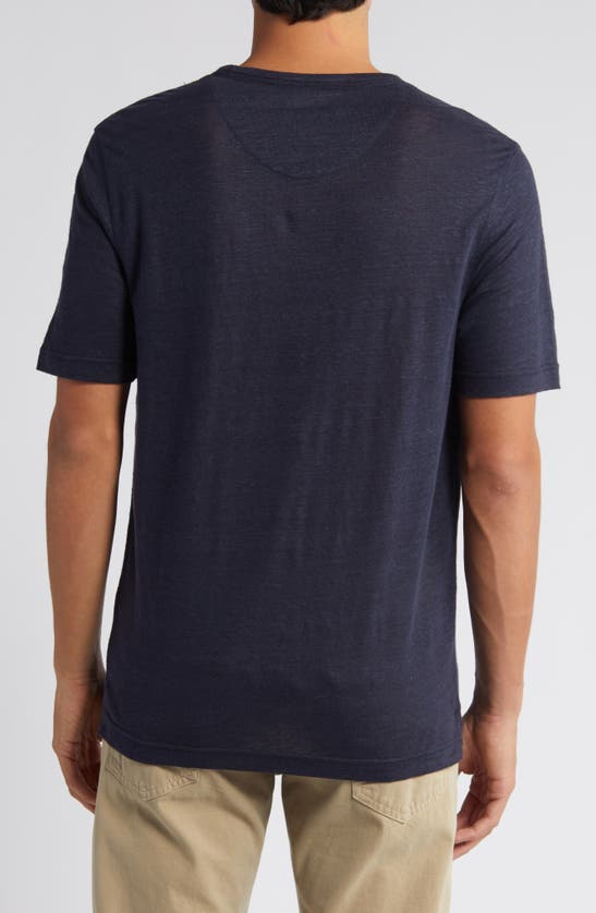 Shop Ted Baker Flinlo Linen T-shirt In Navy