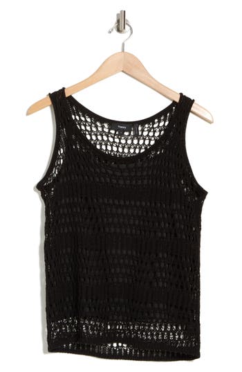 Theory Lace Tank In Jet Black