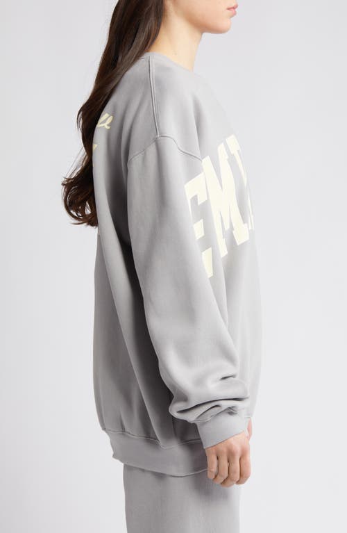 Shop The Mayfair Group Empathy Sweatshirt In Slate Grey/yellow