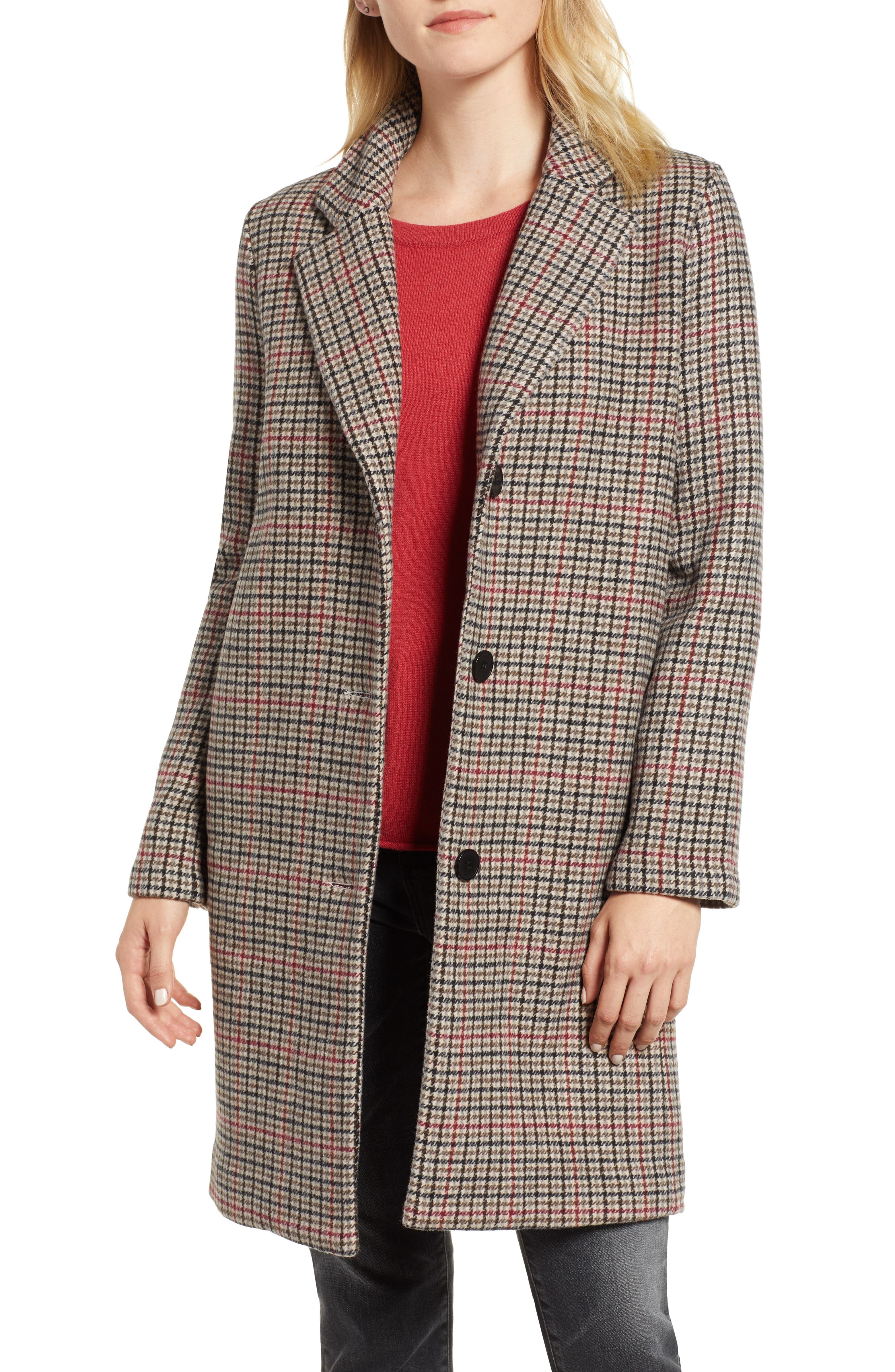 Velvet by Graham & Spencer Houndstooth Car Coat | Nordstrom