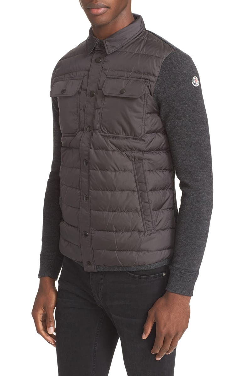 Moncler Quilt Front Down Sweater Jacket | Nordstrom