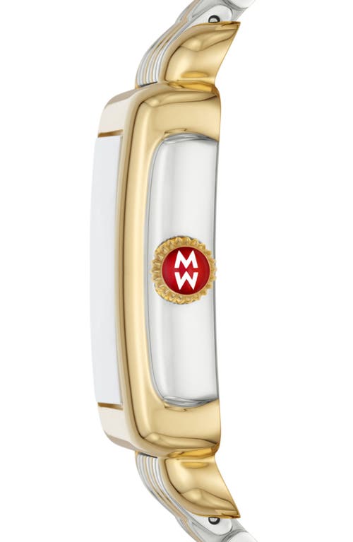 Shop Michele Deco Mid Diamond Dial Bracelet Watch, 29mm In Gold/mop