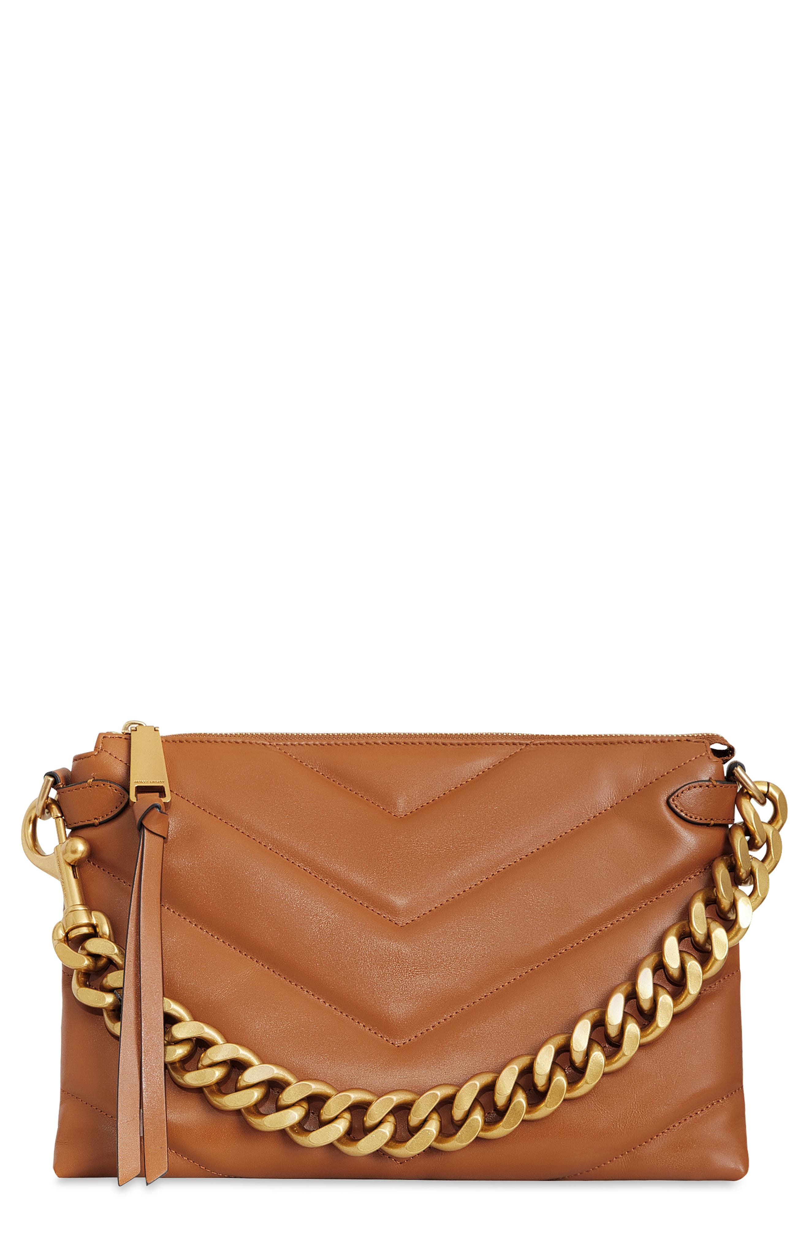 Caramel brown Rebecca Minkoff chain bag