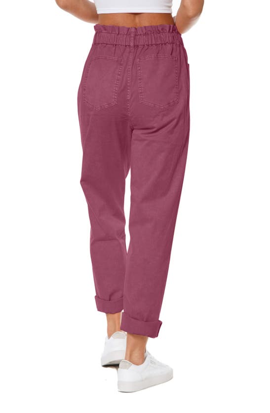 Juicy Couture Relaxed High Waist Straight Leg Stretch Cotton Pants In Grape Seed