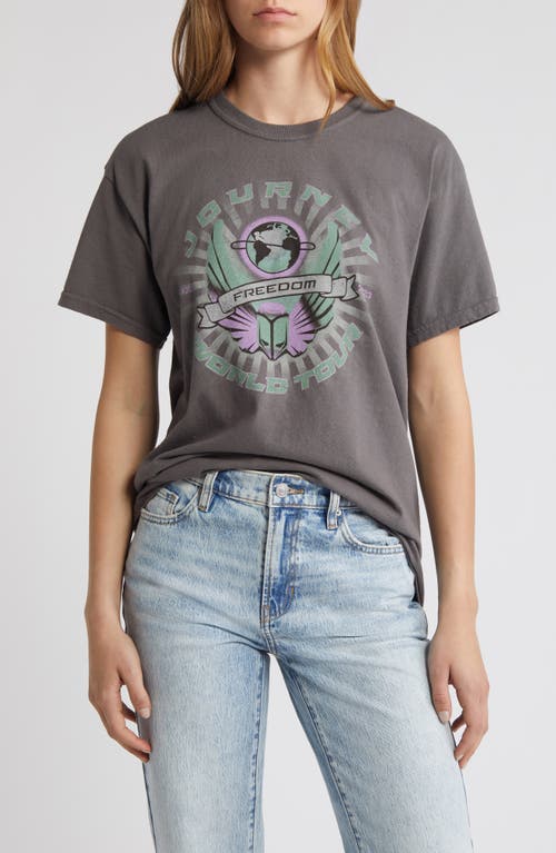 Journey World Tour Cotton Graphic T-Shirt in Charcoal