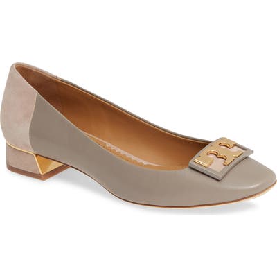 Tory Burch Gigi T-Logo Pump- Grey
