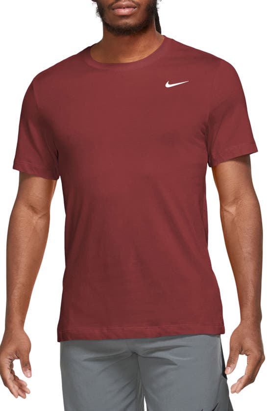 Shop Nike Dri-fit Training T-shirt In Dark Team Red