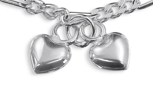 Bling Jewelry Cross & Heart Charm Chain Bracelet In Silver