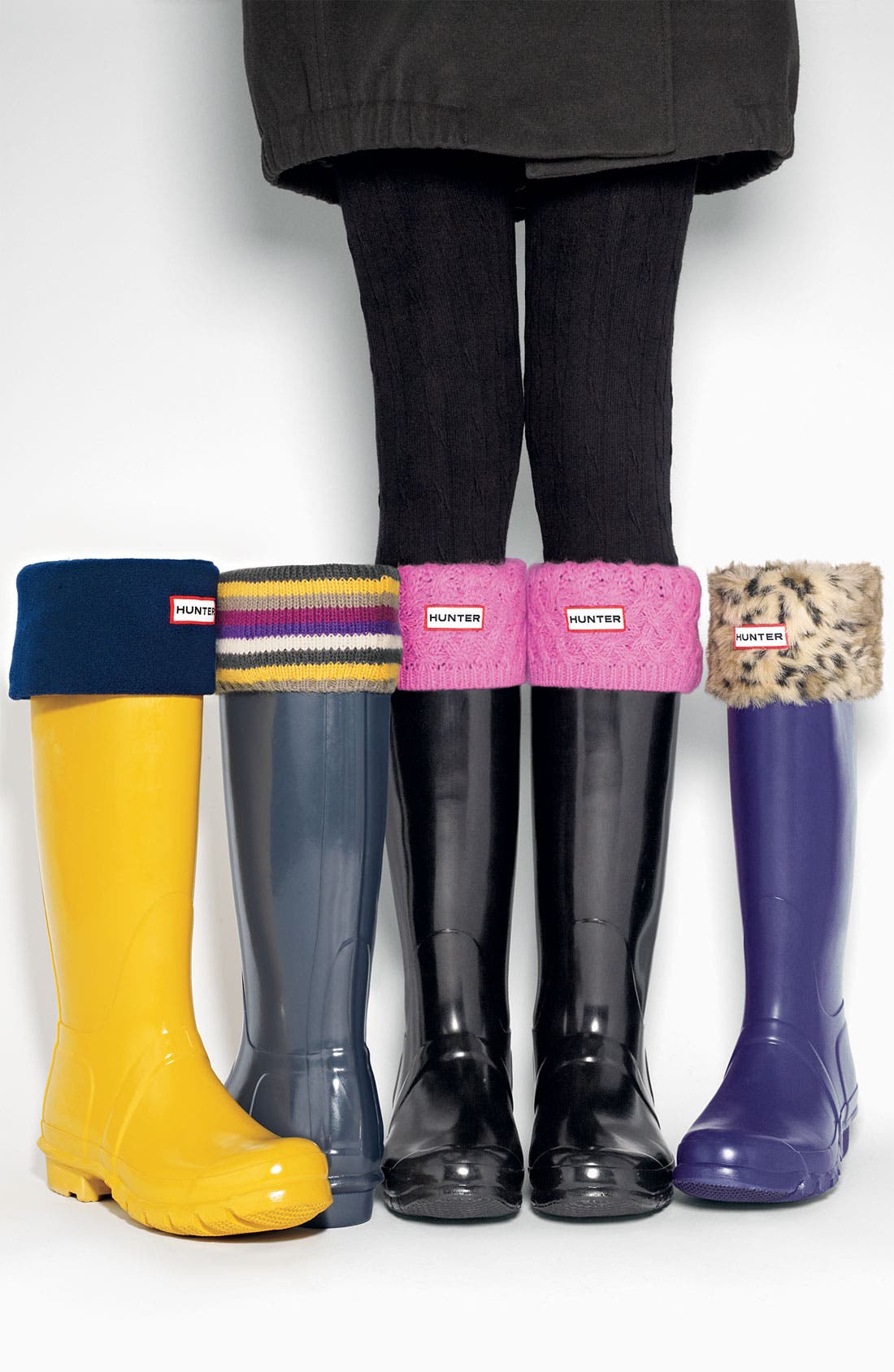 Hunter Tall Stripe Cuff Welly Socks Nordstrom