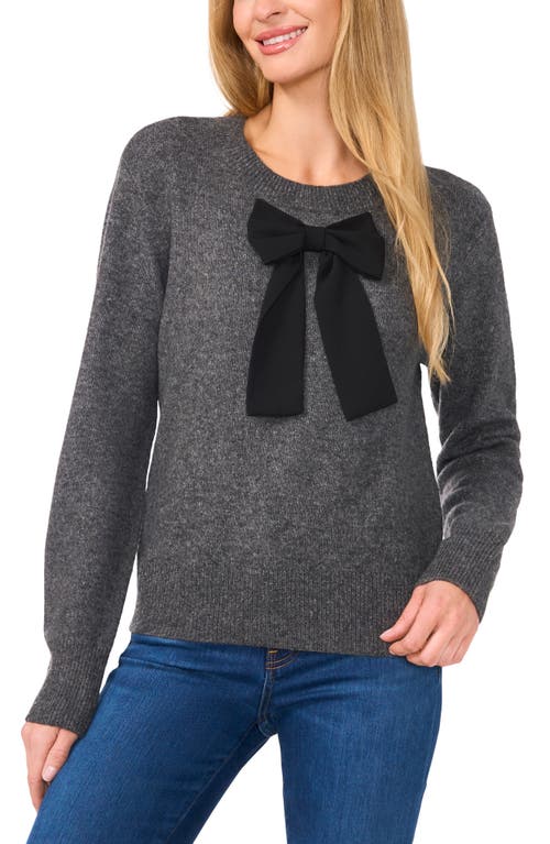 CECE CECE BOW FRONT CREWNECK SWEATER 