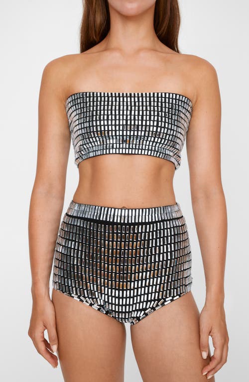 Shop Nasty Gal Rhinestone Embellished Bandeau Top In Silver