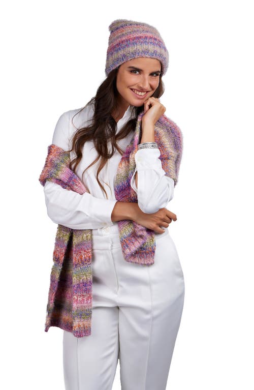 Shop Saachi Multicolored Knit Scarf In Purple Multi
