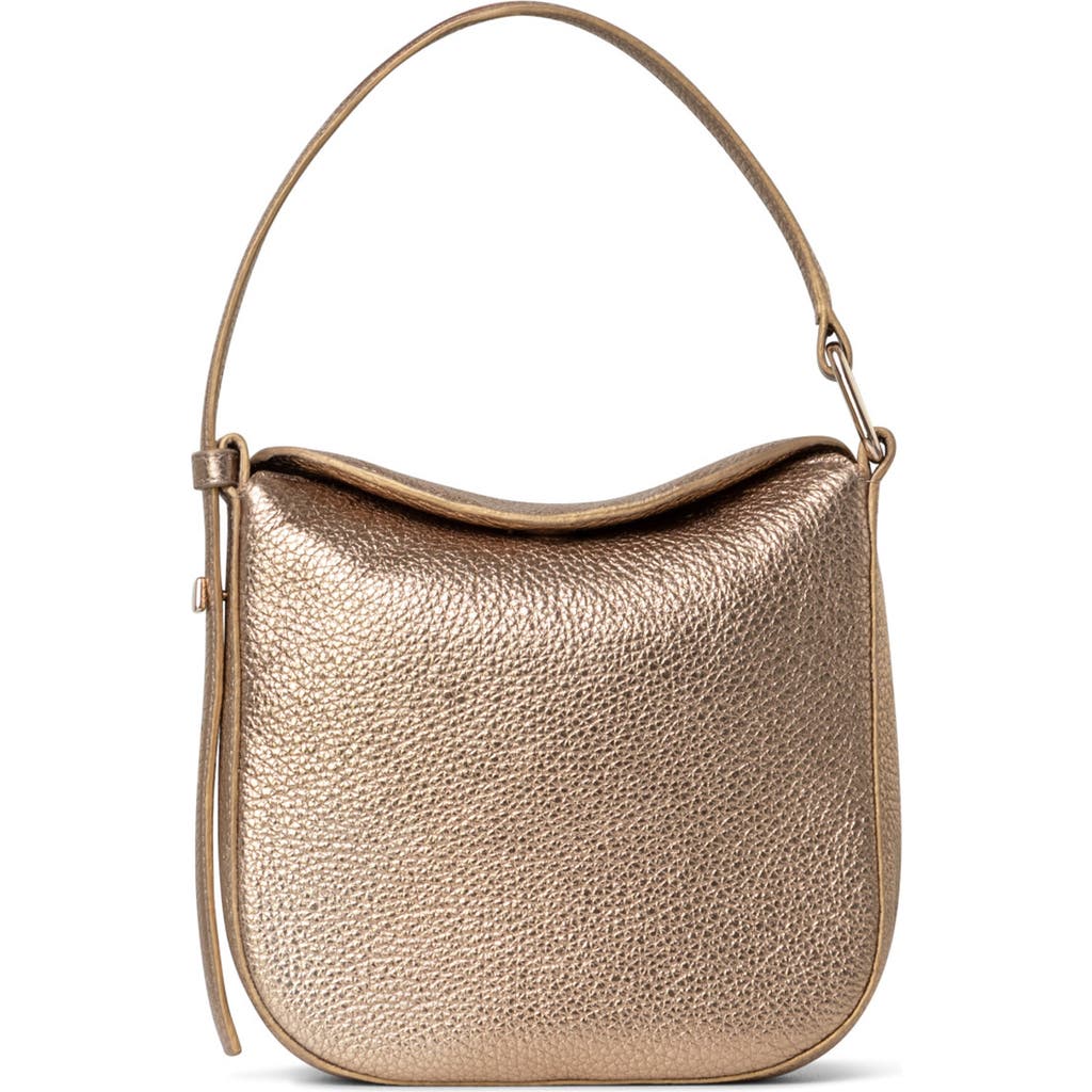 Shop Akris Mini Anna Metallic Leather Hobo Bag In 222 Antique Gold