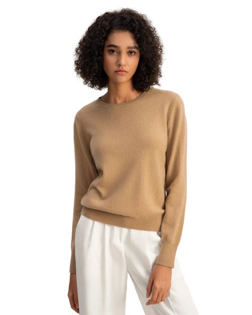 Lilysilk Cashmere Super Soft Crewneck Sweater In Brown