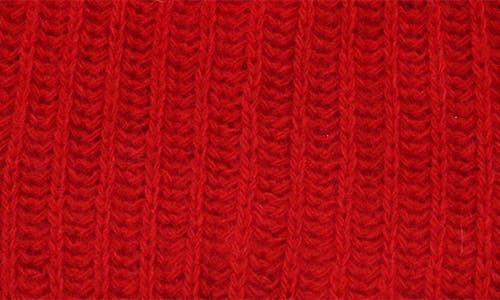 Portolano Rib Knit Cashmere Beanie In Rosso Cilegia