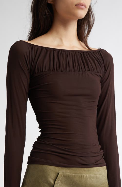 Shop Paloma Wool Azucar Shirred Bateau Neck Knit Top In Brown