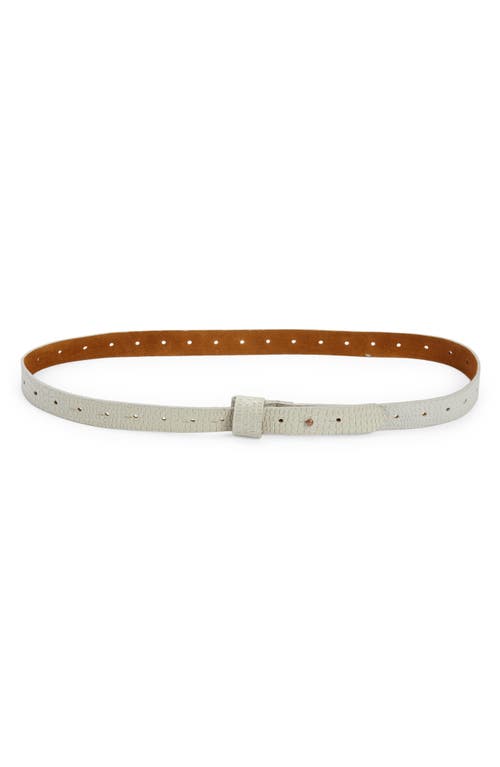 Iris Snake Embossed Leather Belt in Clay Python