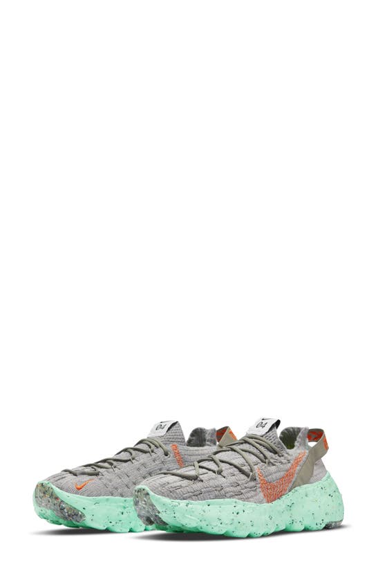 Nike Grey & Green Space Hippie 04 Sneakers In Dark Stucco/ Team Orange