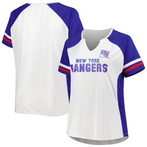 Profile Women's White, Royal New York Mets Plus Colorblock T-shirt