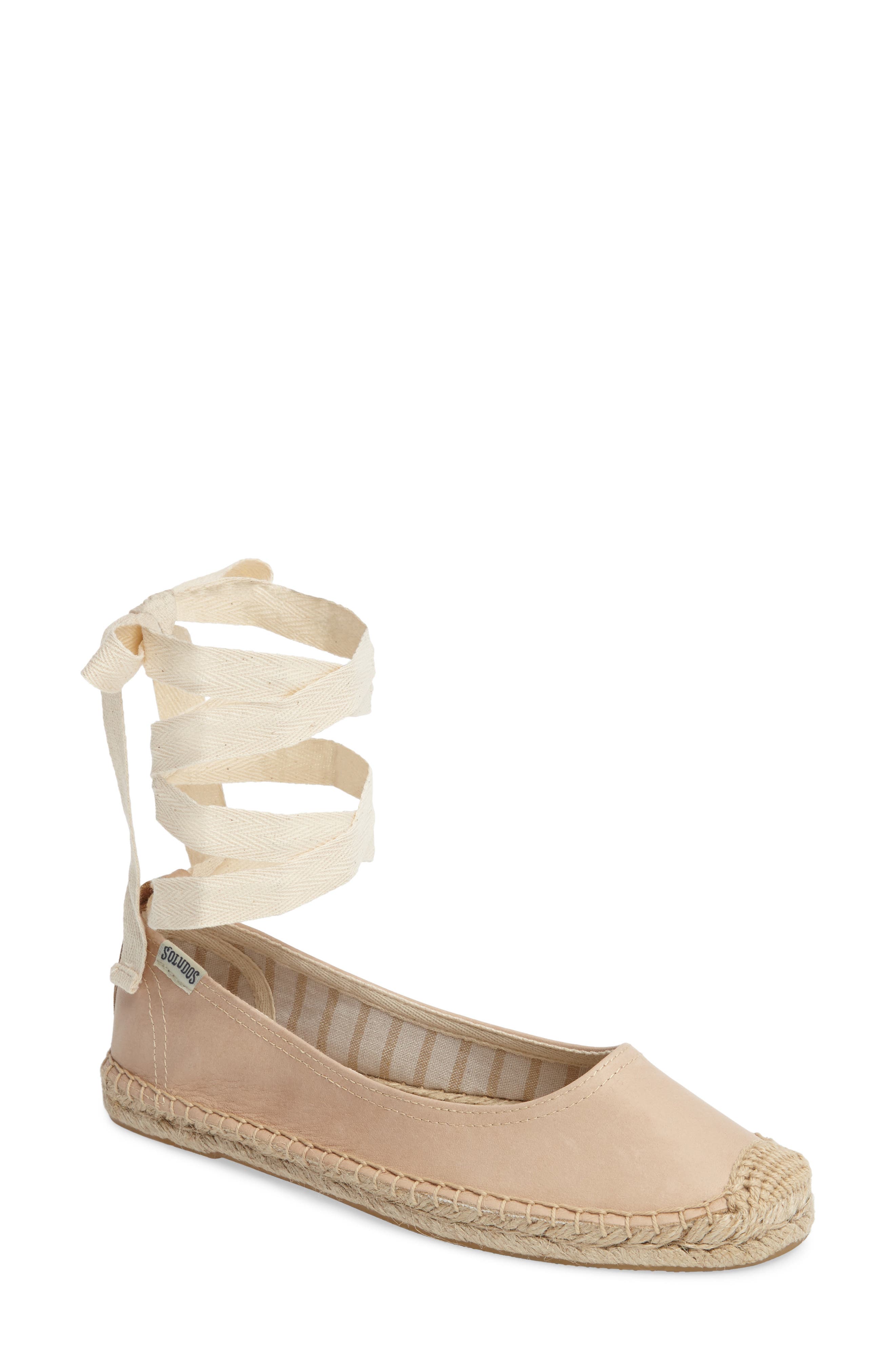 Soludos Ankle Tie Espadrille Flat (Women) Nordstrom