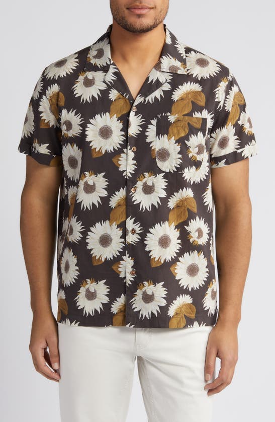 Shop Rails Moreno Floral Button-up Camp Shirt In Sunflower Twirl Bark