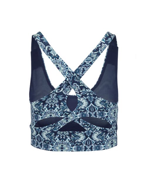 Adore Me Lotus Medium Support Lotus Sports Bra In Geo Blue