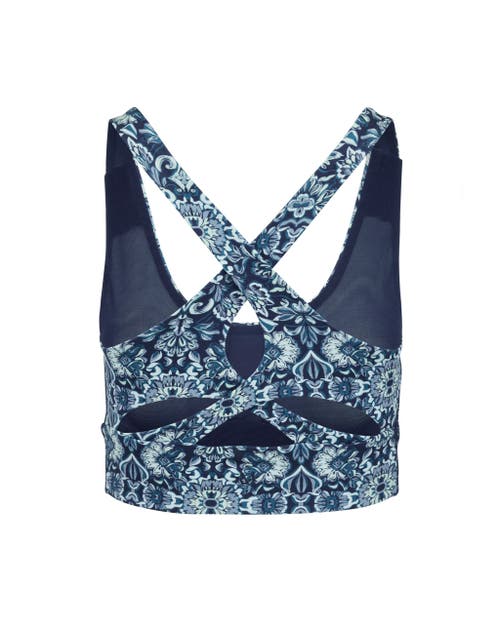 Shop Adore Me Lotus Medium Support Lotus Sports Bra In Geo Blue