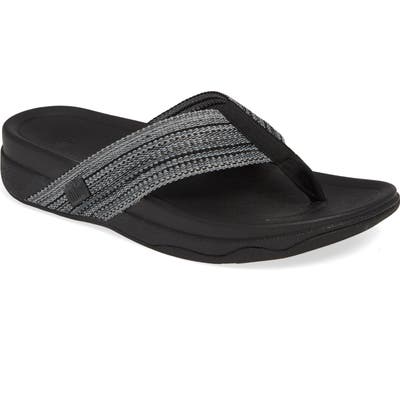 Fitflop Surfer Freshweave Flip Flop, Black