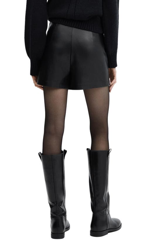 Mango Knot Leather-effect Mini Skirt Black In Black