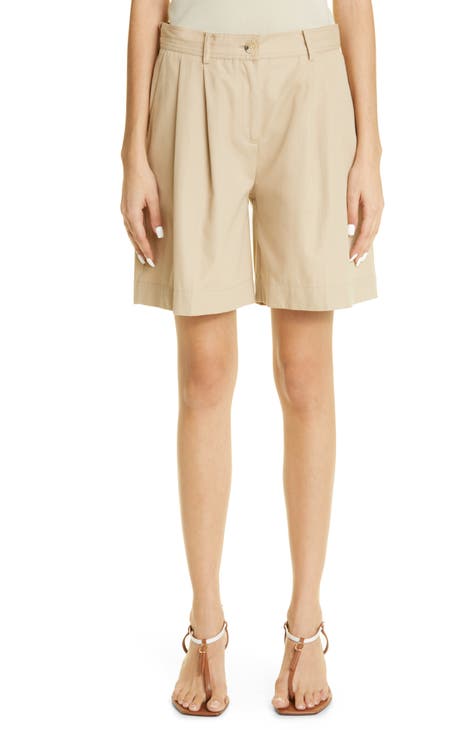 TOTEME Pleated organic cotton-twill shorts