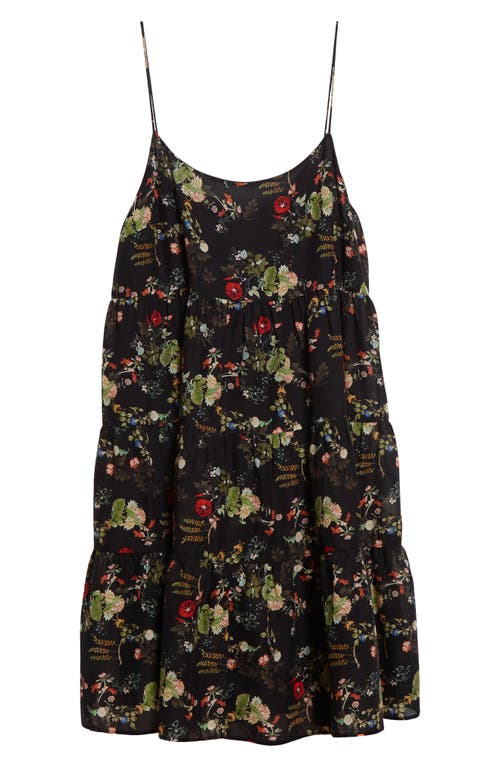 Shop Alice And Olivia Alice + Olivia Collen Floral Minidress In Blush Kiss Black