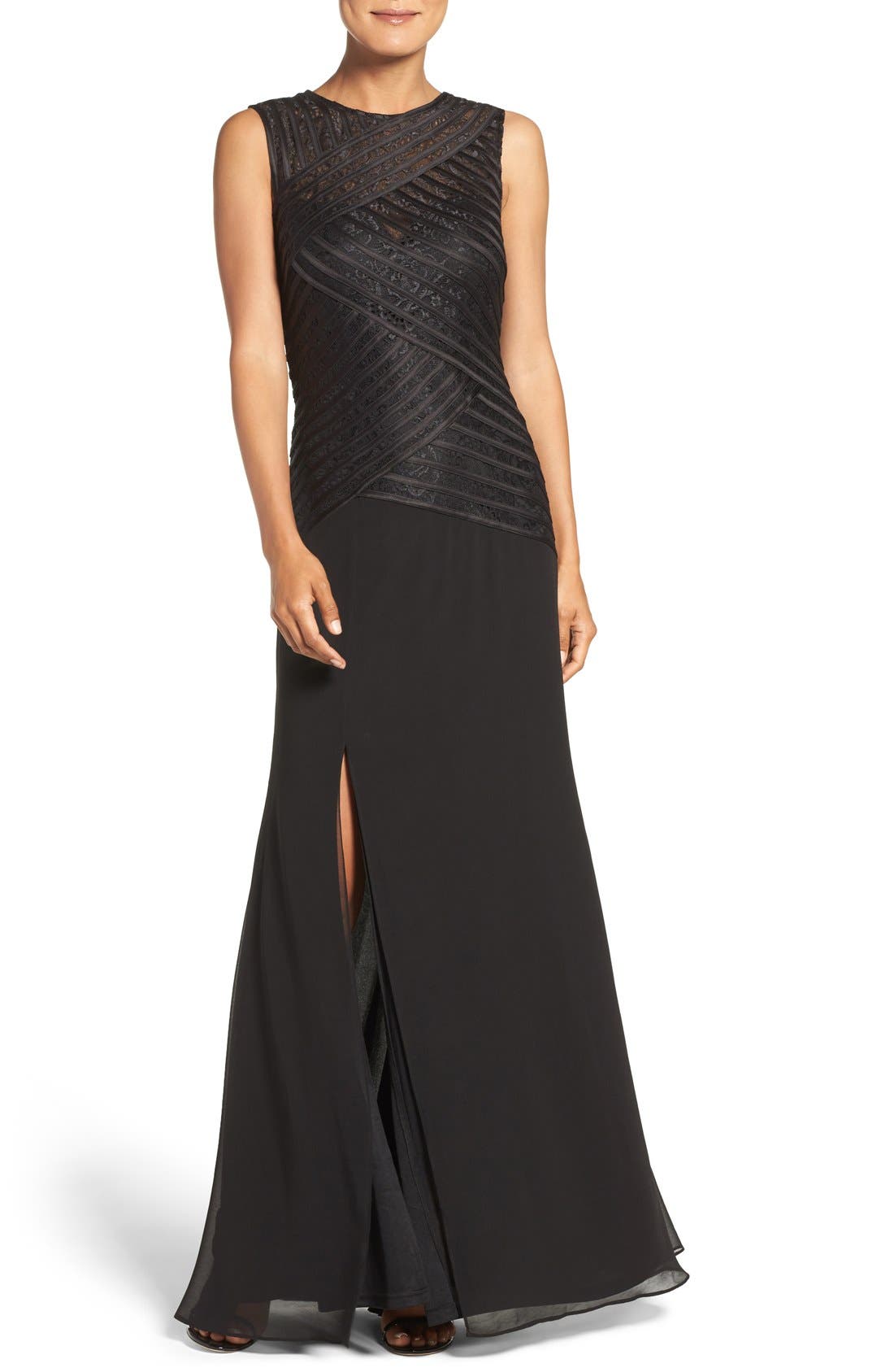 JS Collections Mixed Media Gown Nordstrom